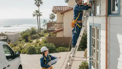 Professional plumber repairing a leak in Escondido, CA for residential plumbing service