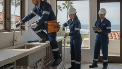 Escondido, CA plumber repairing a pipe for residential plumbing service