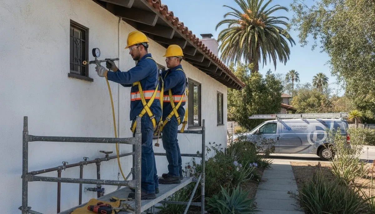 Professional plumber service truck in Escondido, CA for plumbing repairs