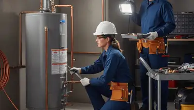 Plumber repairing a pipe in Escondido, CA home for reliable plumbing service