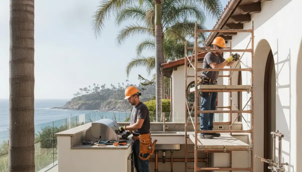 Plumber repairing a pipe in Escondido, CA for reliable plumbing service