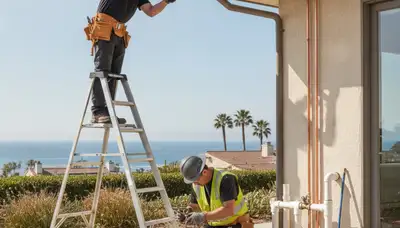 Plumber repairing a pipe in Escondido, CA for residential plumbing service