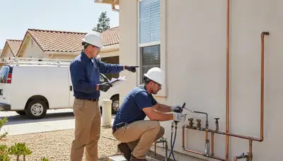 Plumber repairing a sink in Escondido, CA for residential plumbing service