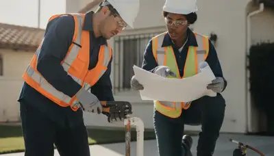 Plumber repairing a pipe in Escondido, CA for local plumbing service jobs