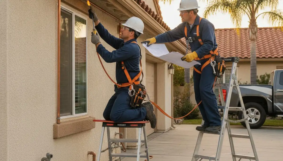 Plumber repairing a pipe in Escondido, CA for reliable residential plumbing service