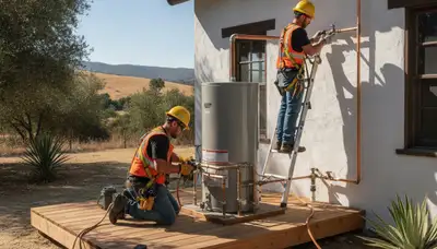 Plumber repairing a pipe in Escondido, CA for local plumbing repair service