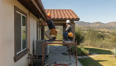 Plumber repairing a pipe in Escondido, CA for fast plumbing repair service